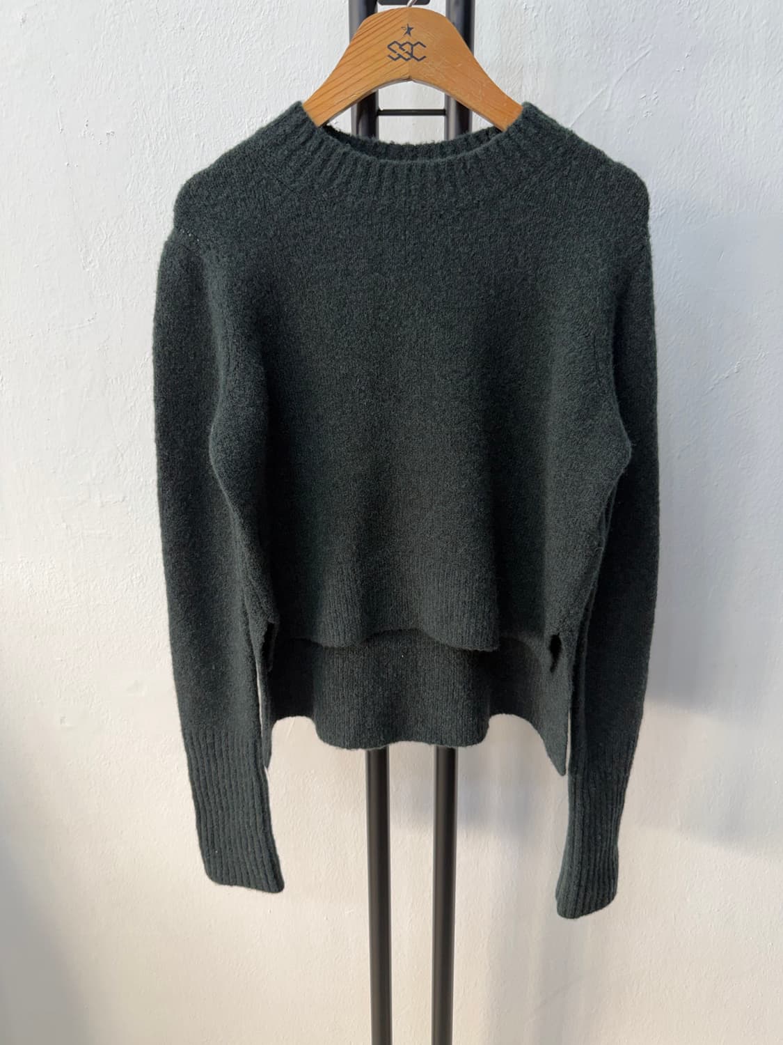 정품) 올세인츠 22ss 여성 다크 그린 니트 스웨터 S 상품이미지1