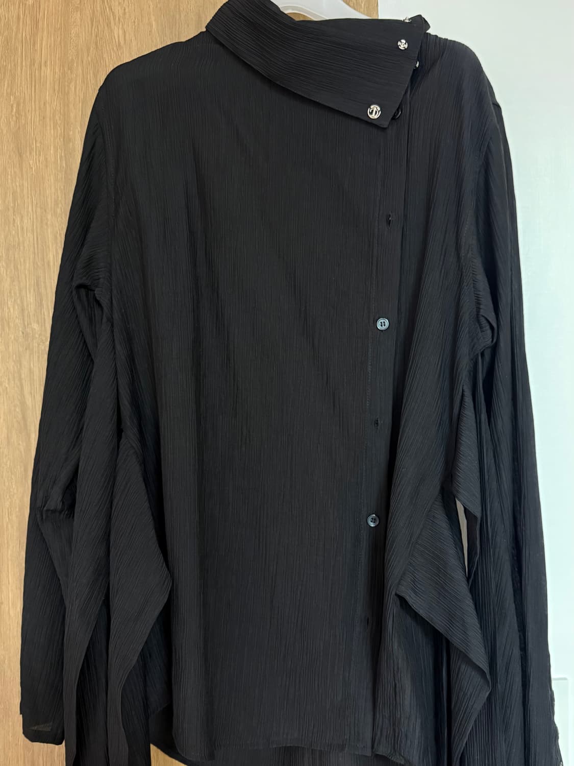 트리밍버드 3-way High-neck Wrap Blouse 블랙 상품이미지6