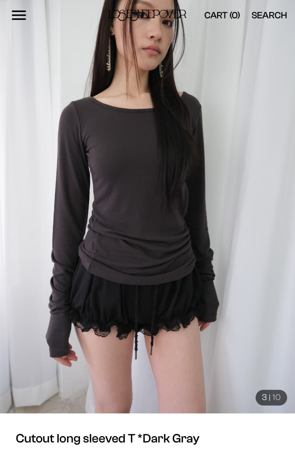 [LOSEESLEEP OVER] 컷아웃 롱슬리브 티셔츠 상품이미지3