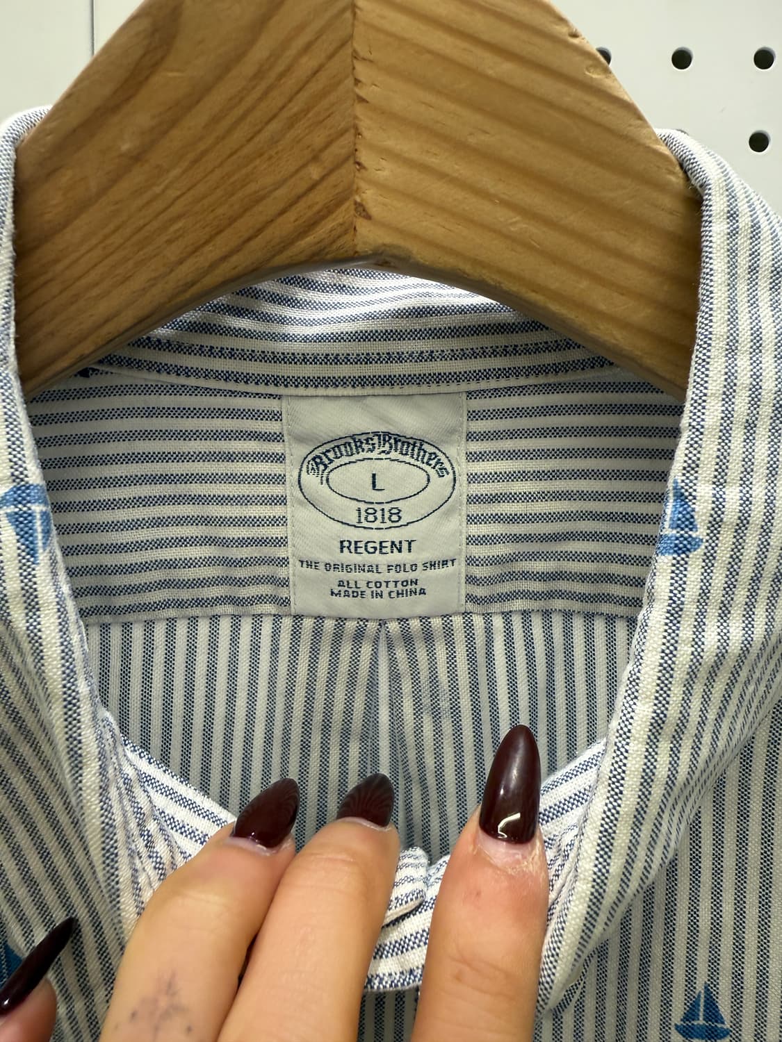 브룩스 브라더스 자수 패턴 스트라이프 옥스포드 셔츠 U1457 상품이미지5