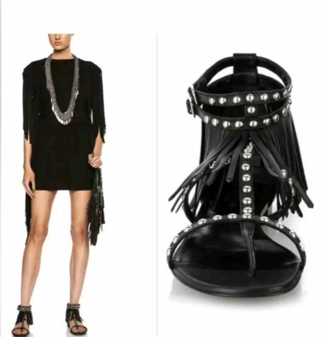 saint laurent fringe studded sandals 상품이미지5