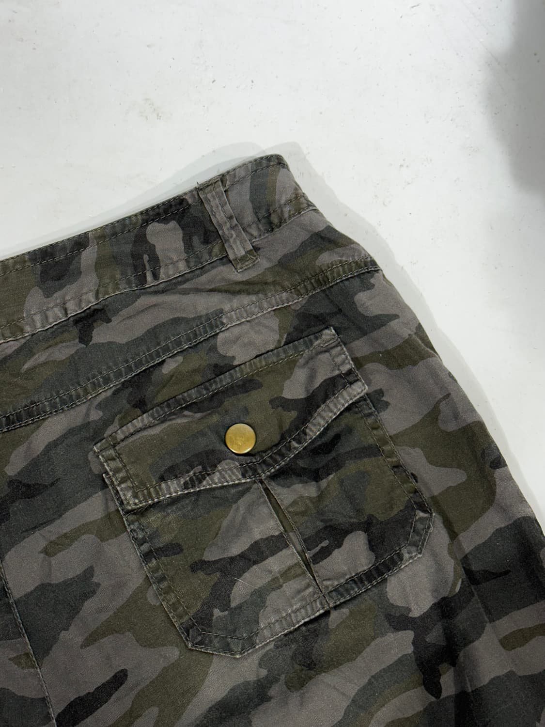빈티지 카키 카모 와이드 카고 팬츠 상품이미지6