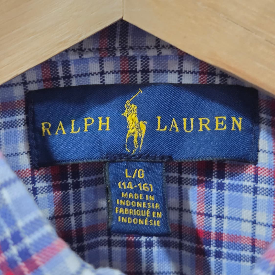 폴로랄프로렌 보이즈 버튼다운 체크셔츠 L/14/16 상품이미지3