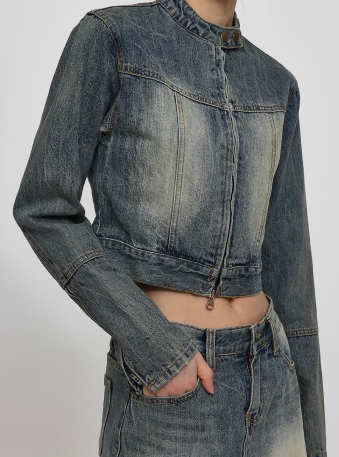 블랙업 클레븐 데님자켓(M) 상품이미지2