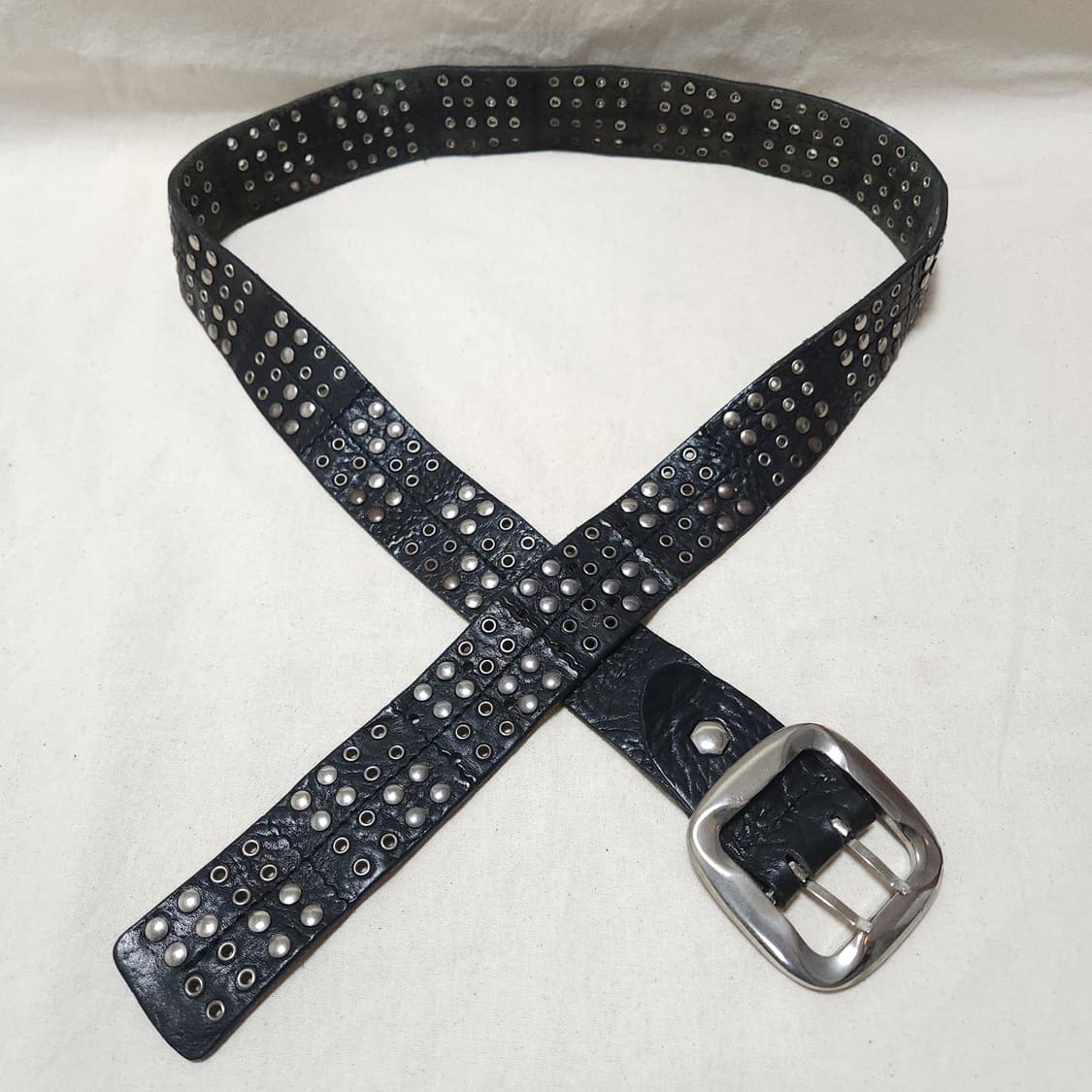 [OS] 소가죽 빈티지 스터드 남여 벨트 상품이미지1