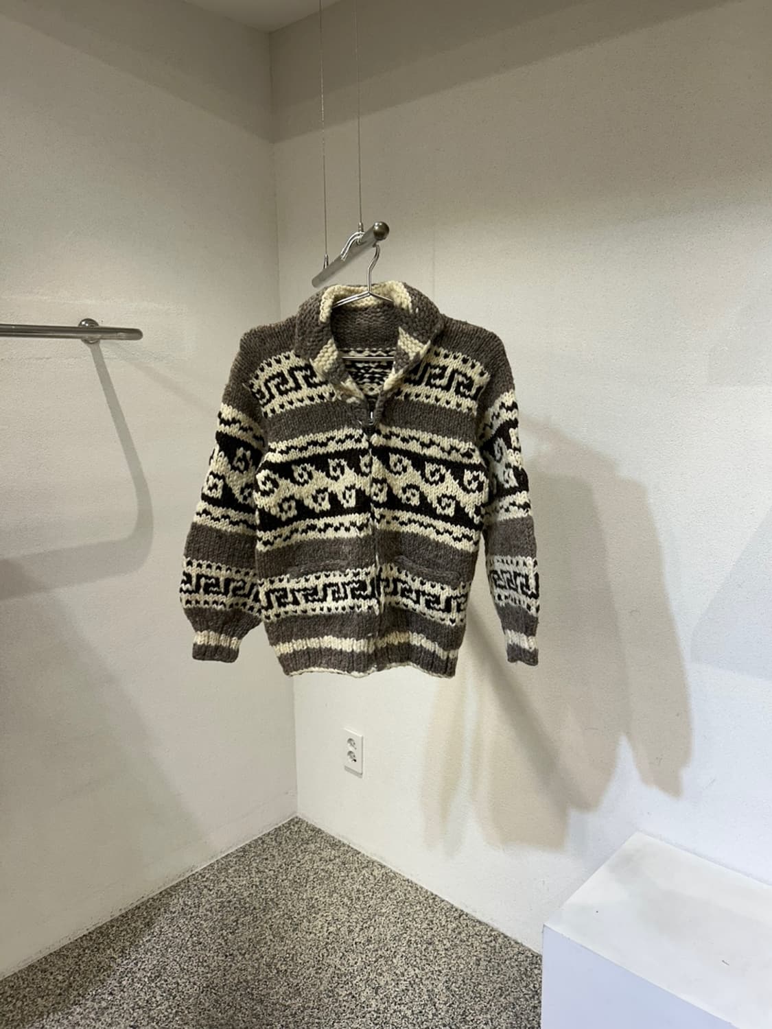 코위찬 빈티지 핸드메이드 니트 집업 상품이미지1