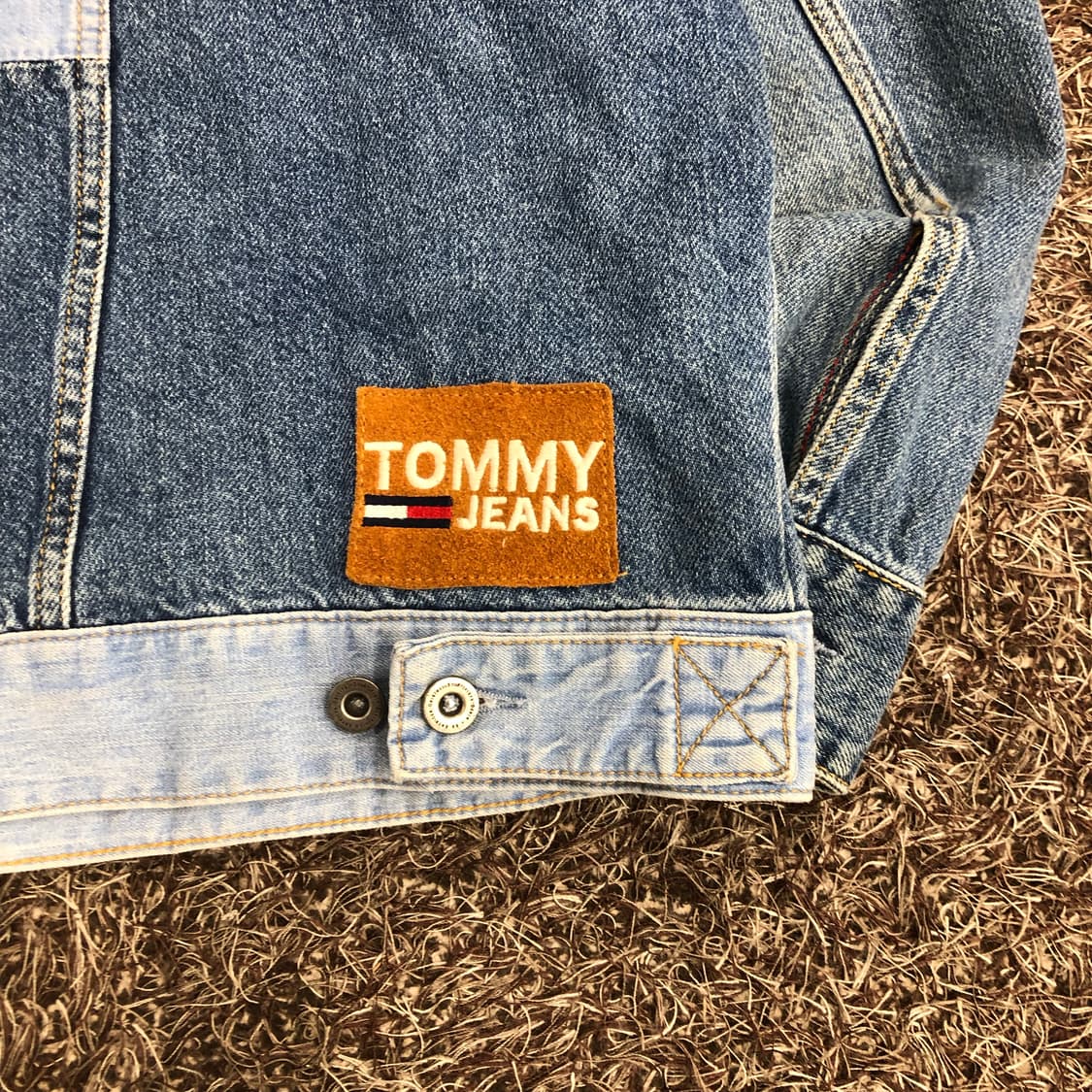 타미진스 배색 데님 워싱 트러커 자켓 상품이미지4