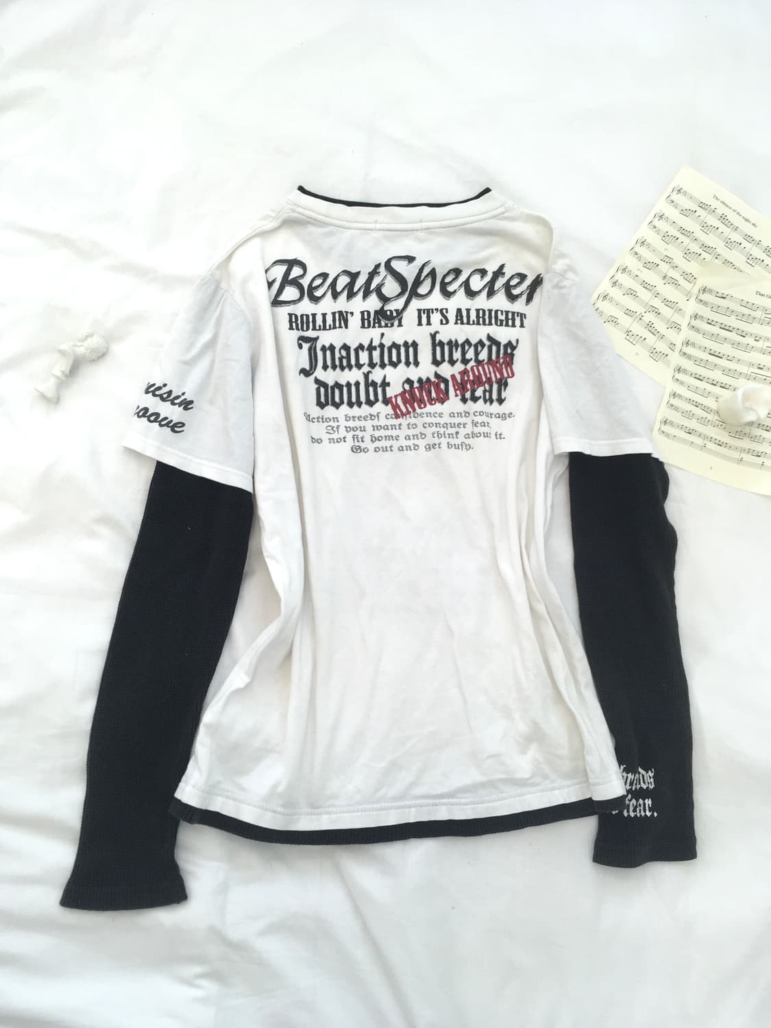jpn vintage punk skull layered long slee 상품이미지5
