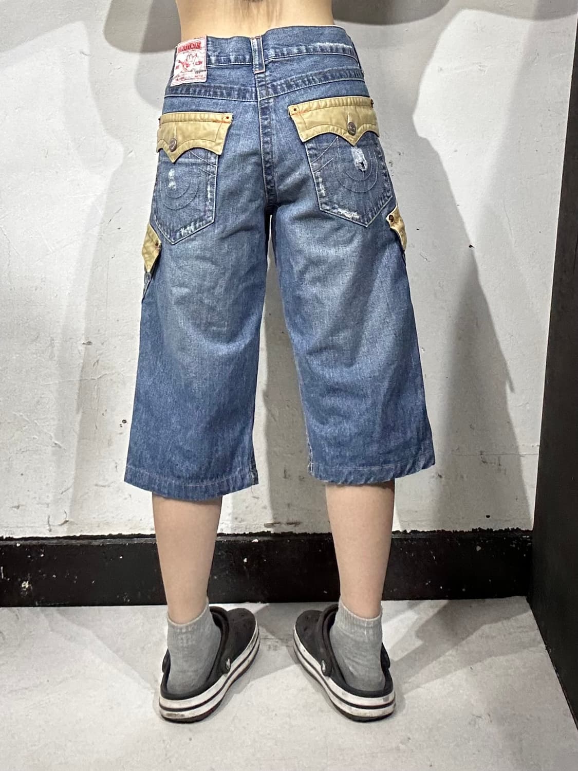 트루 릴리전 중청 대대장 포켓 포인트 버뮤다 데님 카고 반바지 34 상품이미지3