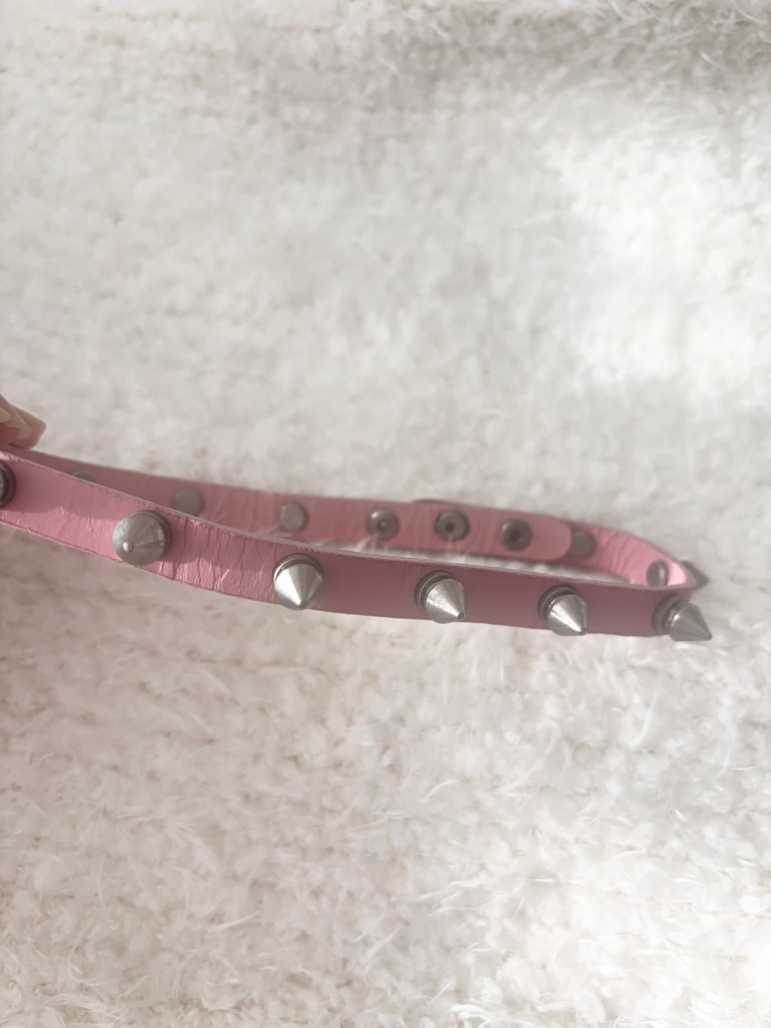 빈티지 락샵 핑크 스터드 초커 목걸이 /오네갸루 펑크룩 지뢰계 양지뢰 상품이미지2