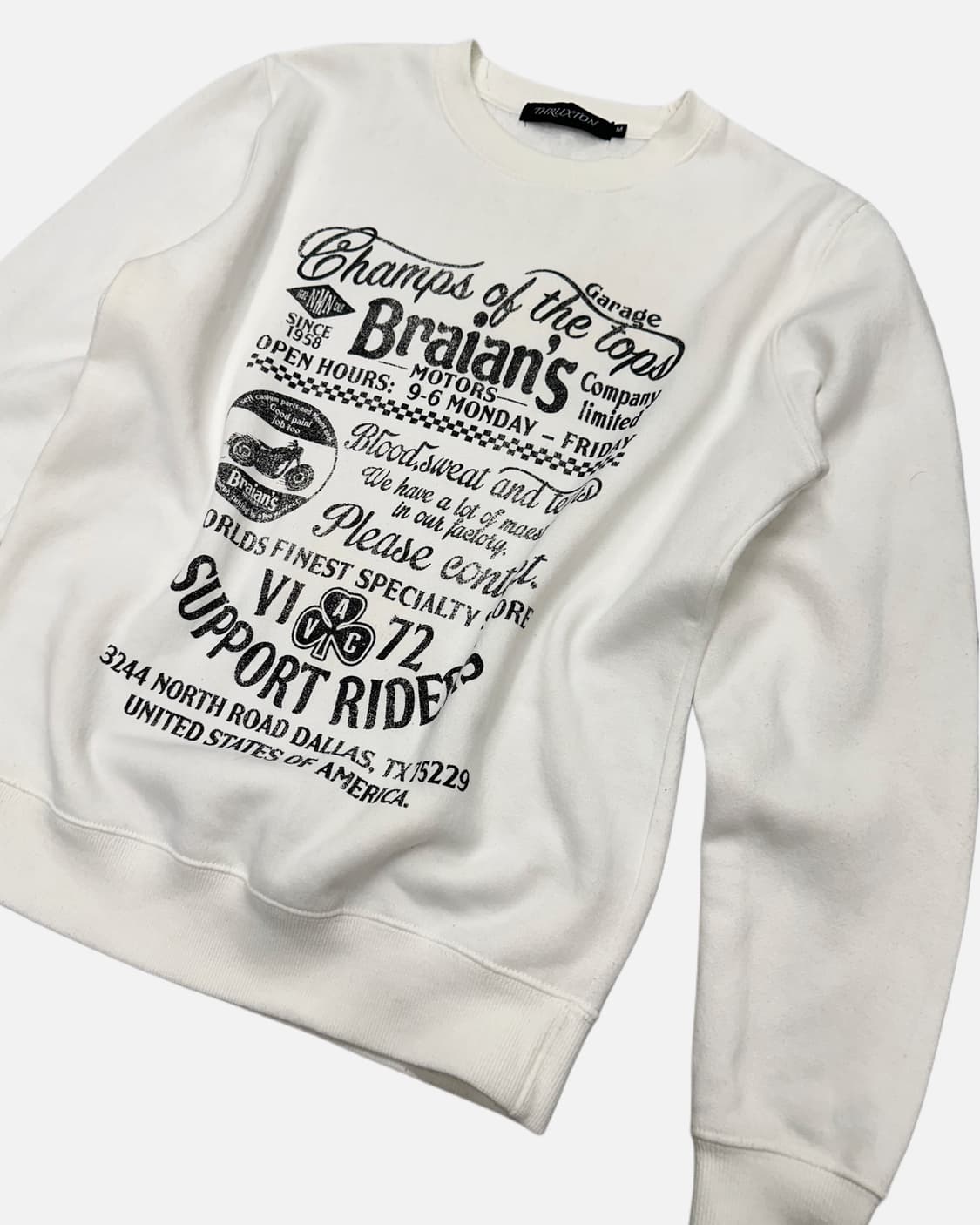 THRUXTON motorcycle white sweat shirt 상품이미지3