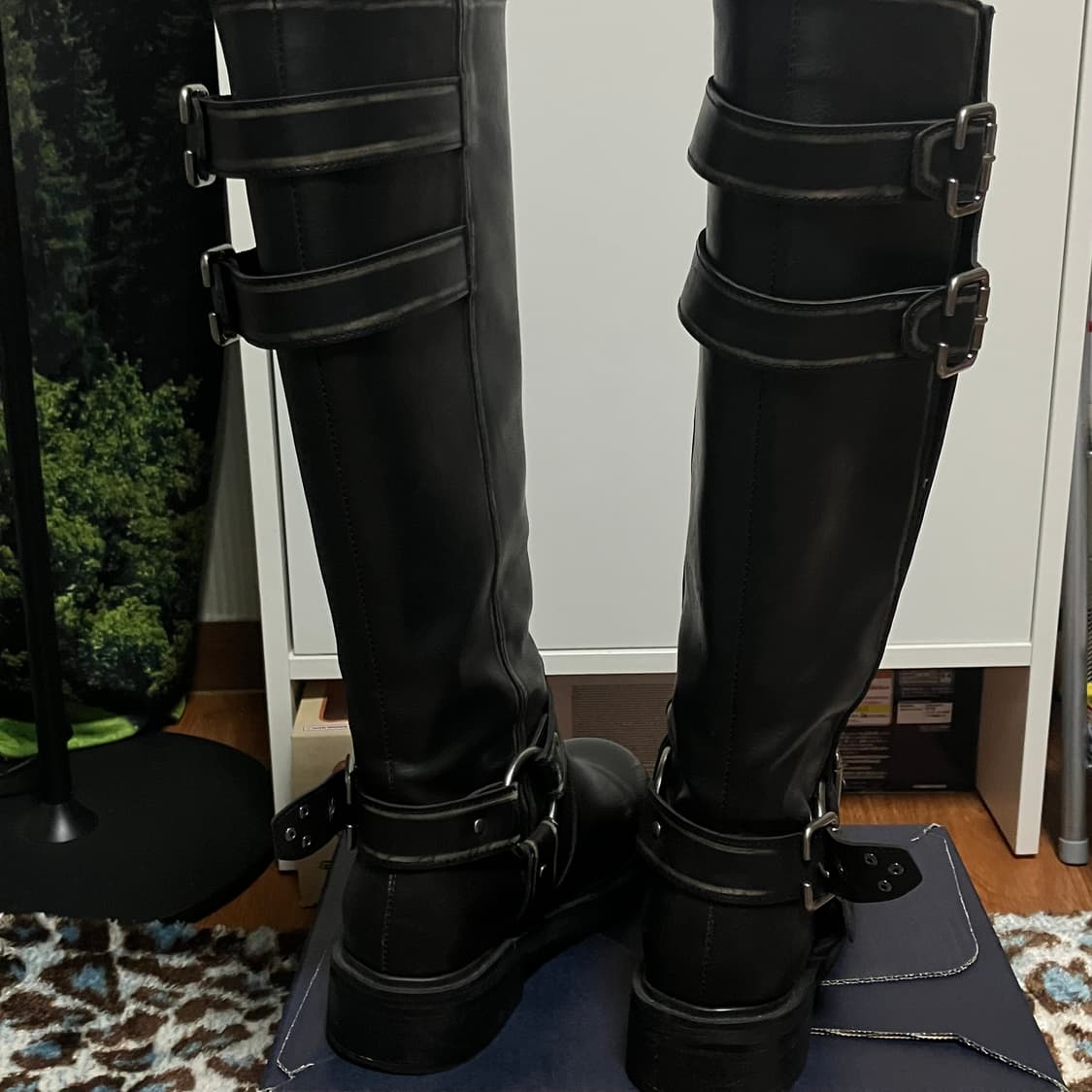 [230]블랙업 프콥 워싱 버클 레더 롱부츠 상품이미지5