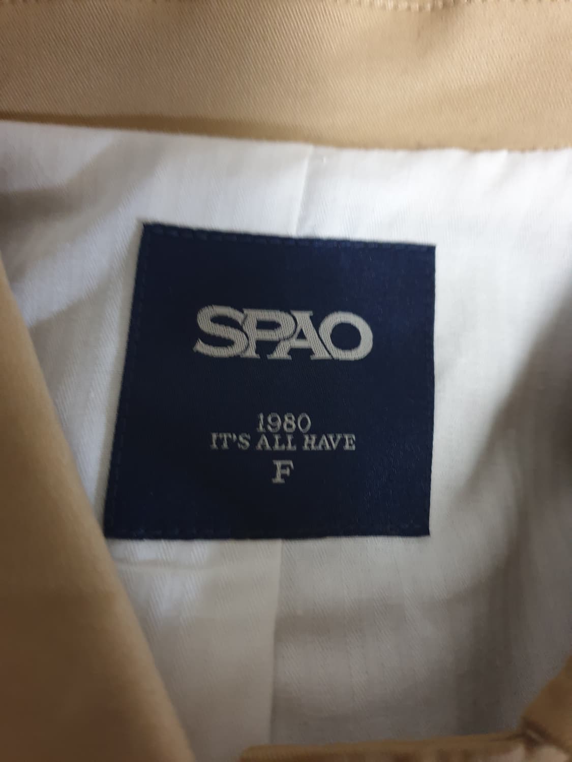 스파오 발마칸 코튼 치노 트렌치코트 베이지 (F) 상품이미지2