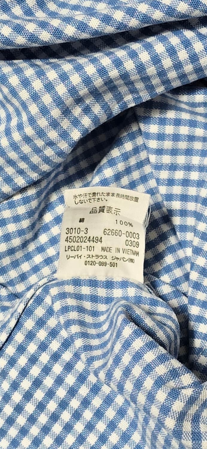 리바이스 여자 체크 반팔 셔츠 M 상품이미지4