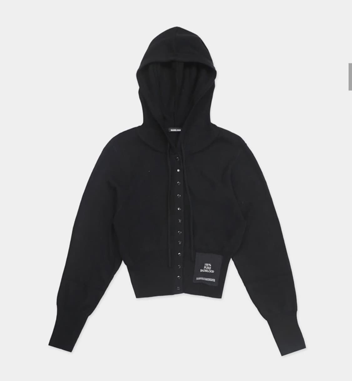 BADBLOOD pure 버튼업 후드 가디건 블랙 상품이미지2