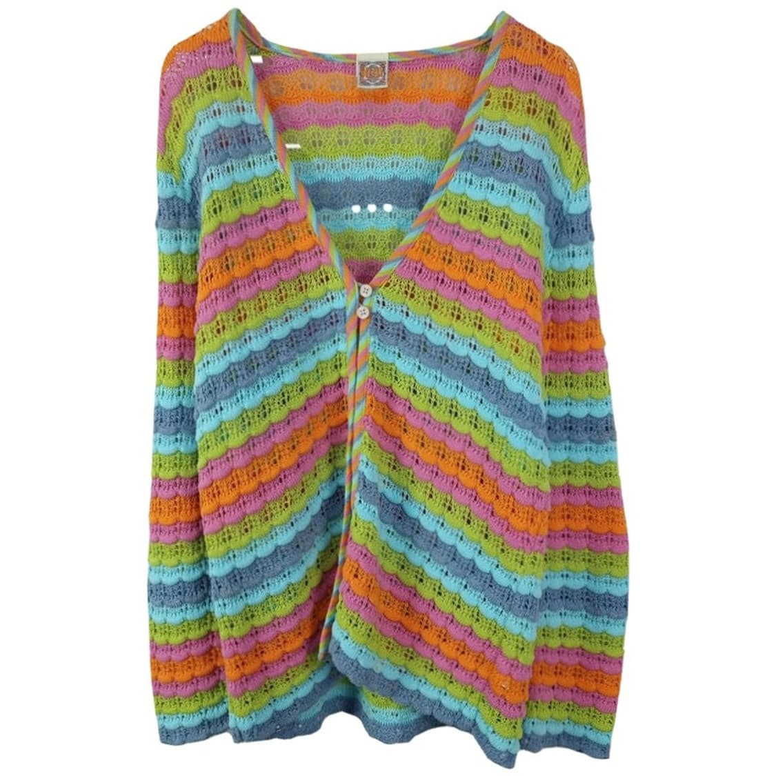 [오일릴리] 에스닉 스트라이프 패턴 니트 가디건 P01508 상품이미지2