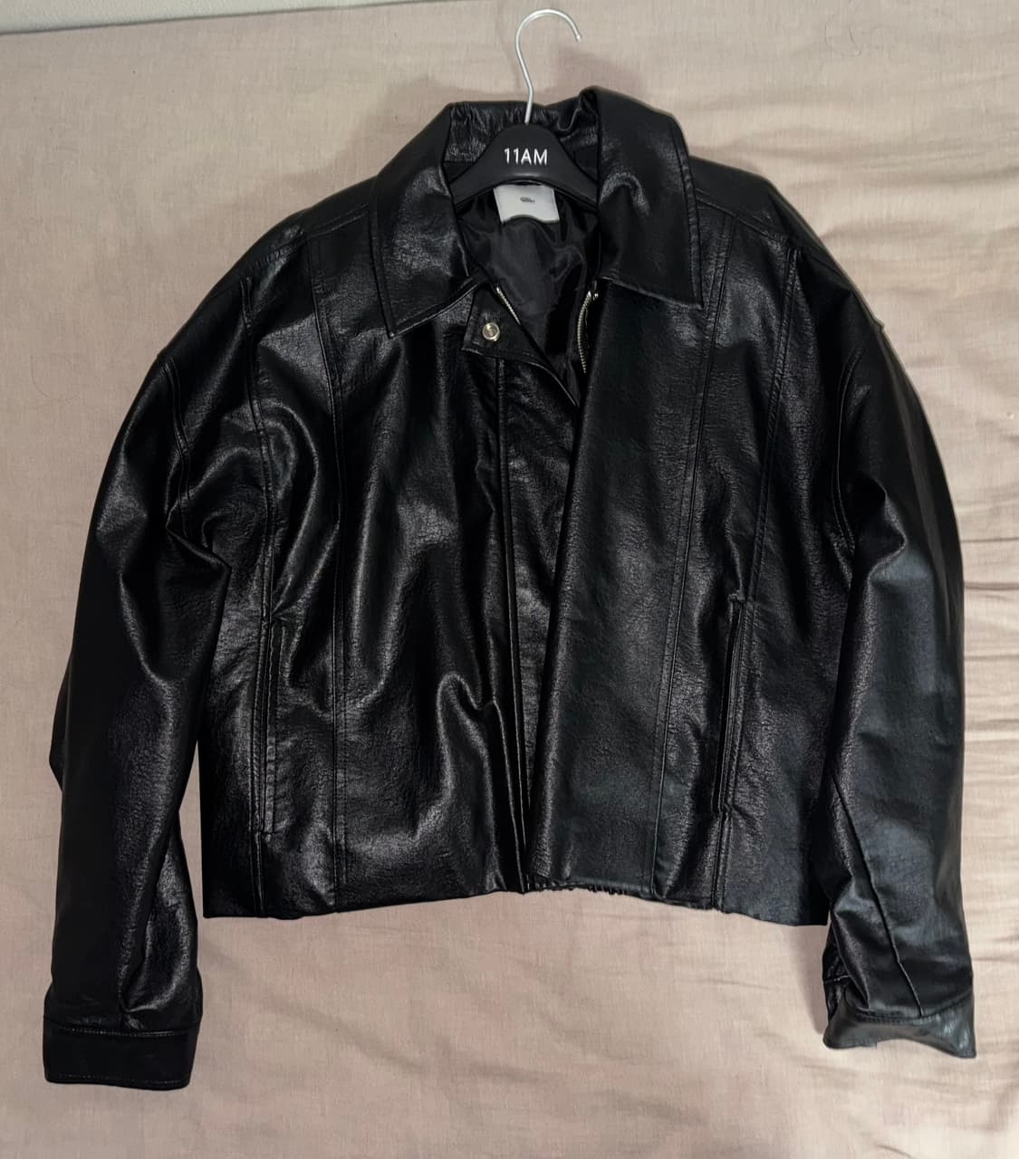 블랙 레더 자켓 상품이미지1