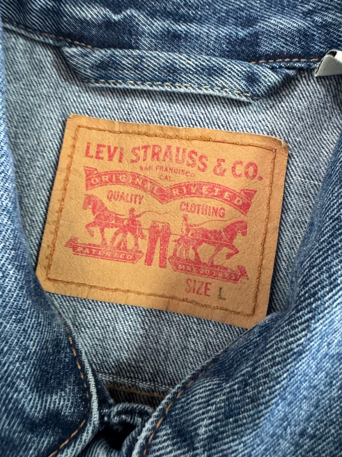 리바이스 빈티지 중청 워싱 워크 데님자켓 L 상품이미지3