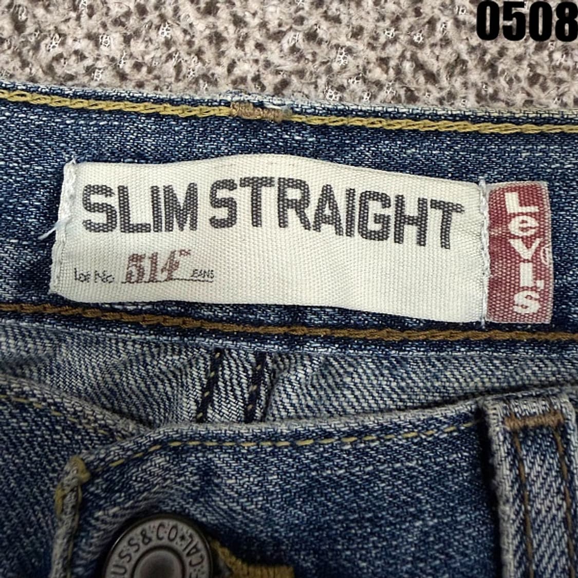 리바이스 514 워싱 슬림 스트레이트 데님 팬츠 W32L34 0508  상품이미지5