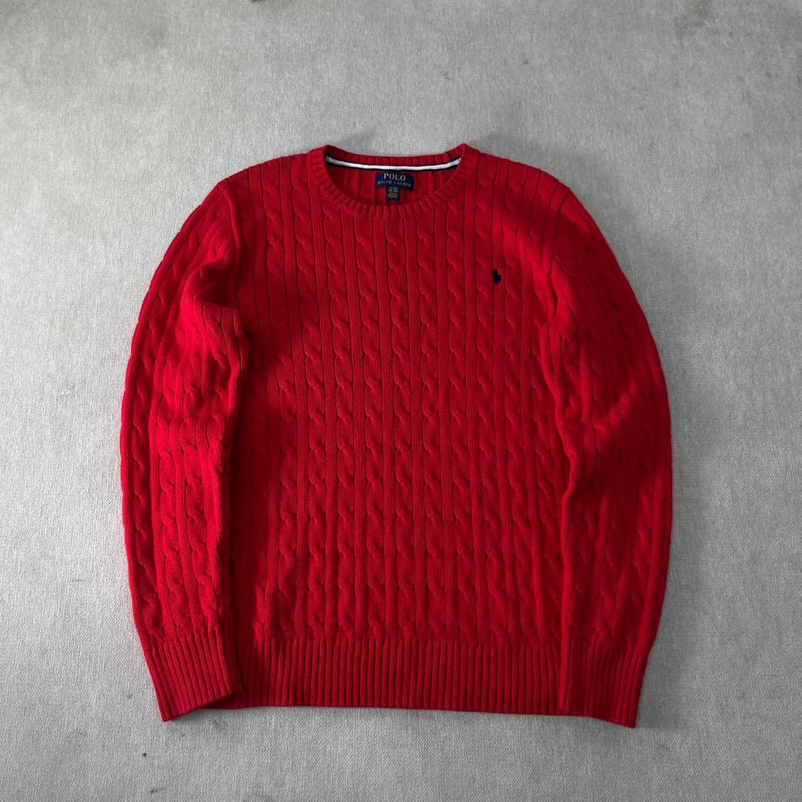 95 폴로랄프로렌 꽈배기 레드 니트 상품이미지1