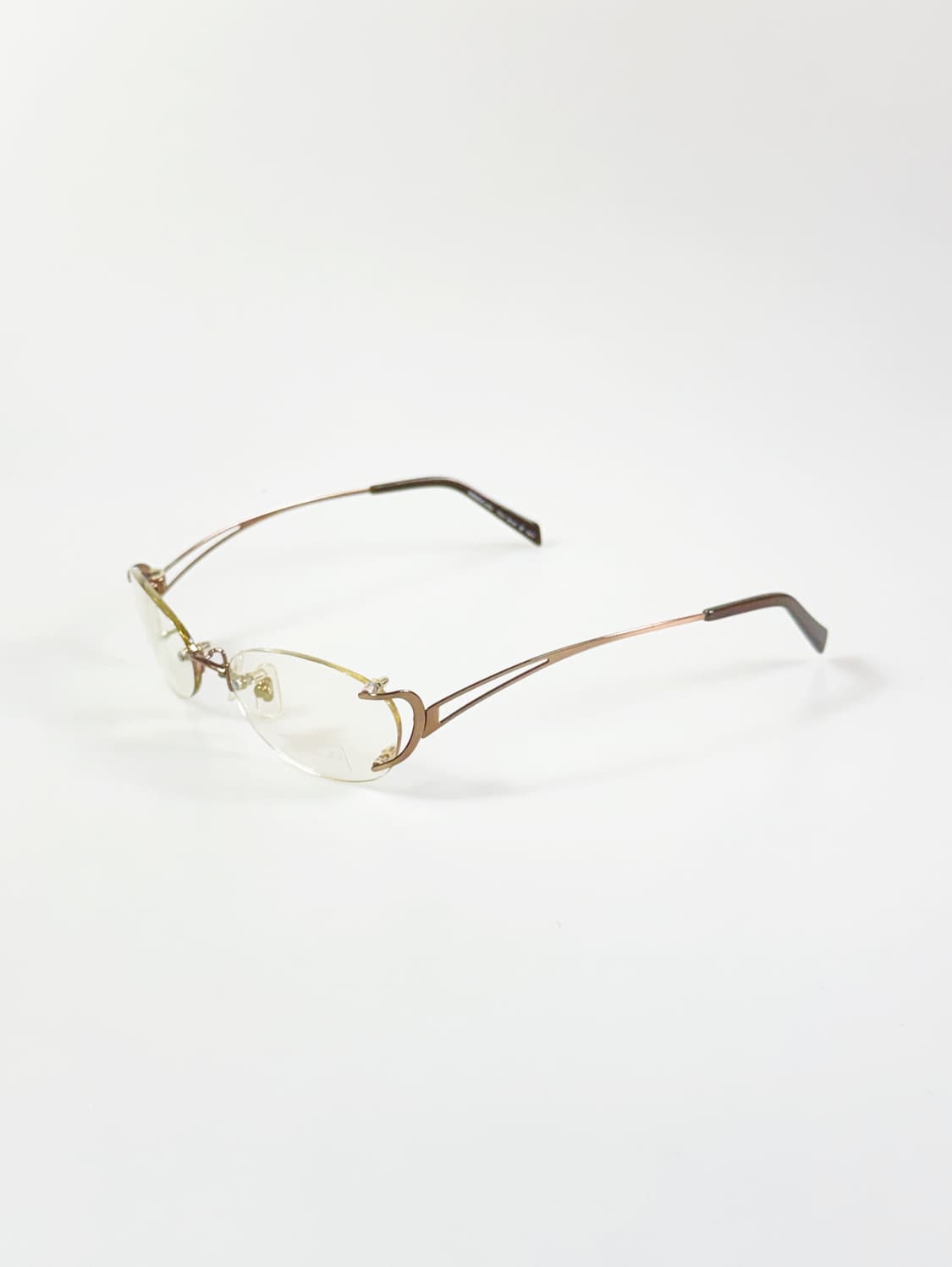 KENZIA ITALT 무테 오벌 메탈 프레임 빈티지 안경 상품이미지3