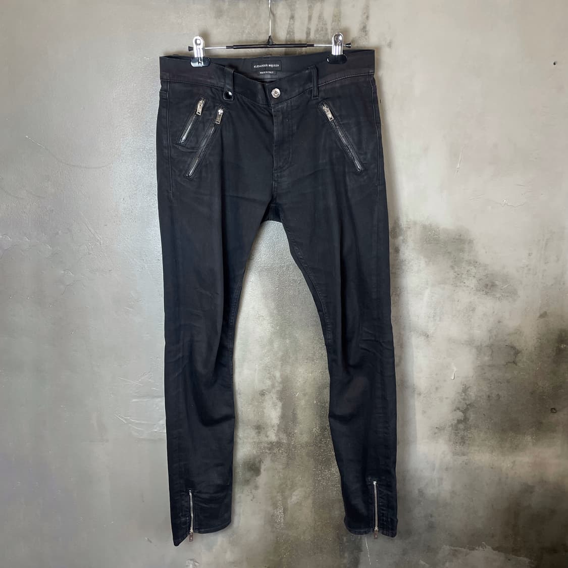 16aw 알렉산더 맥퀸 레더패치 라이더 데님 상품이미지1