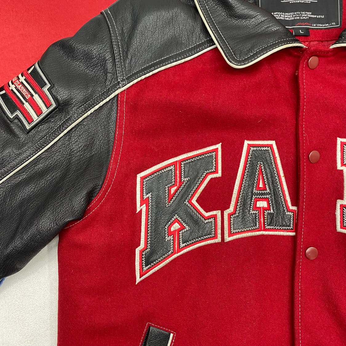 칼카니 올드스쿨 울 레더 바시티자켓 L  상품이미지4