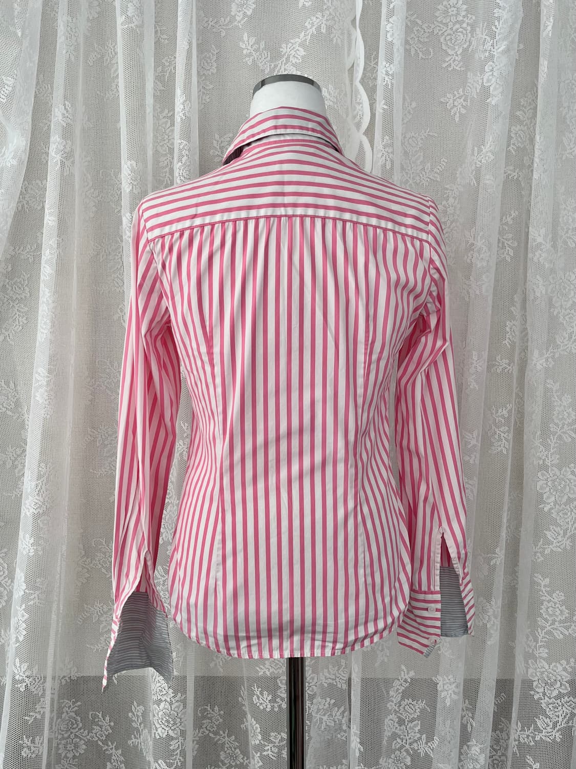 4) 타미힐피거 클래식 여성 스트라이프 셔츠 핑크 상품이미지2