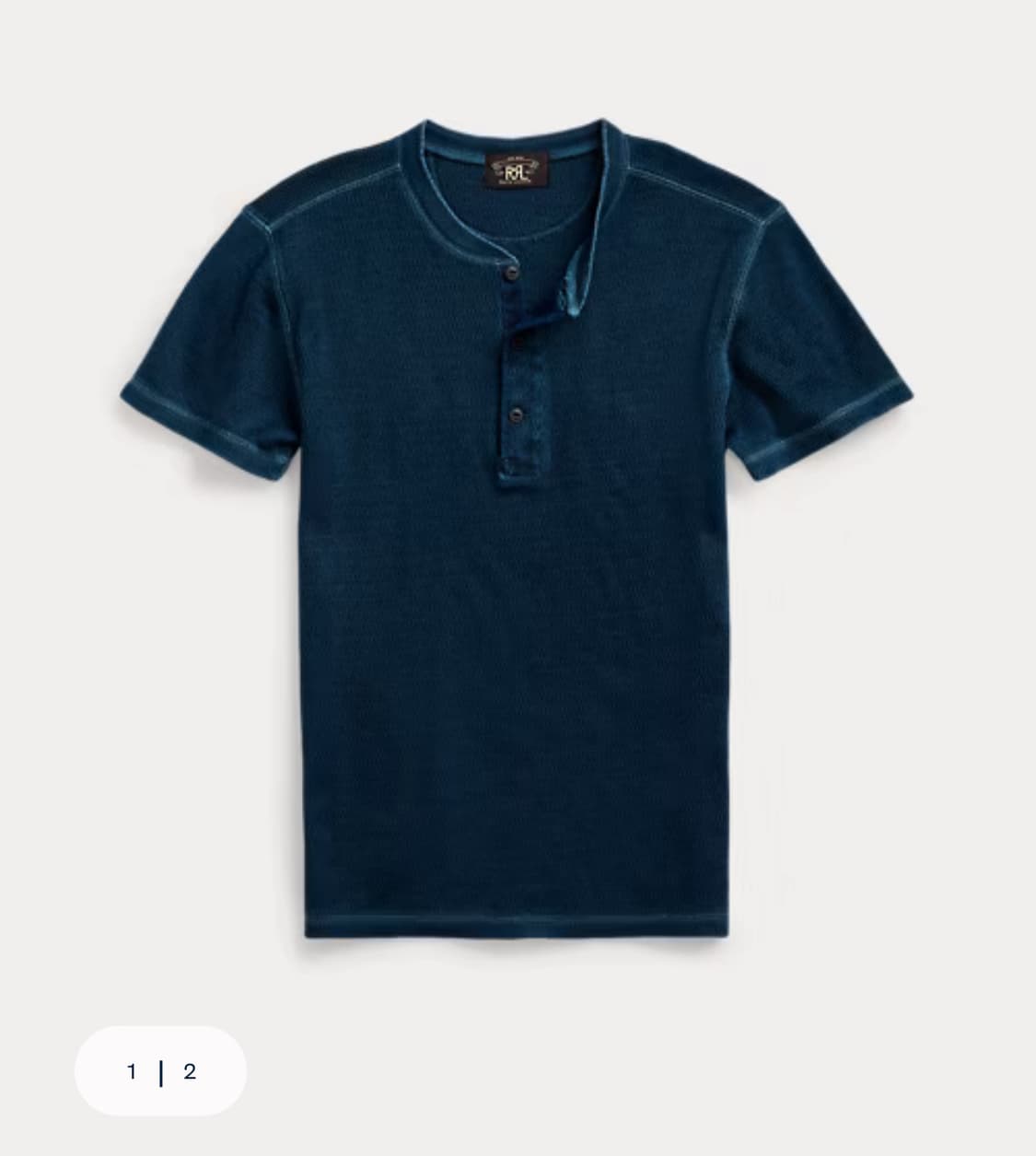 Rrl 더블알엘 와플 니트 숏 슬리브 헨리 셔츠 상품이미지1