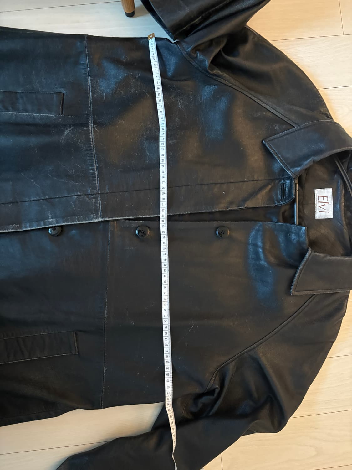 롱 레더 가죽 자켓 상품이미지6