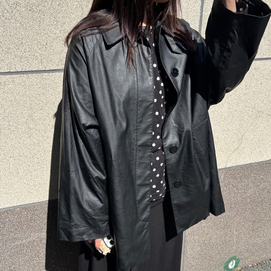 margiela mm6 faux leather wrap jacket 상품이미지4