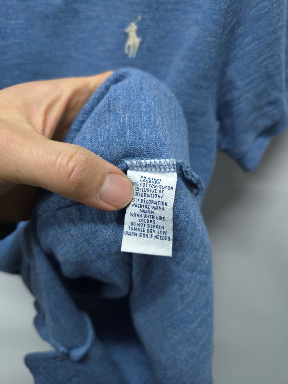 폴로 랄프로렌 슬라브 피케 카라 반팔티 블루 멜란지(95) 상품이미지7