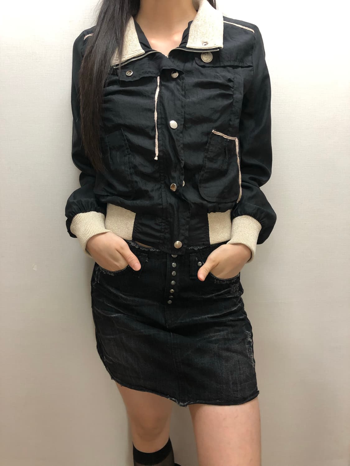 빈티지 블랙 펑크 자켓 상품이미지4