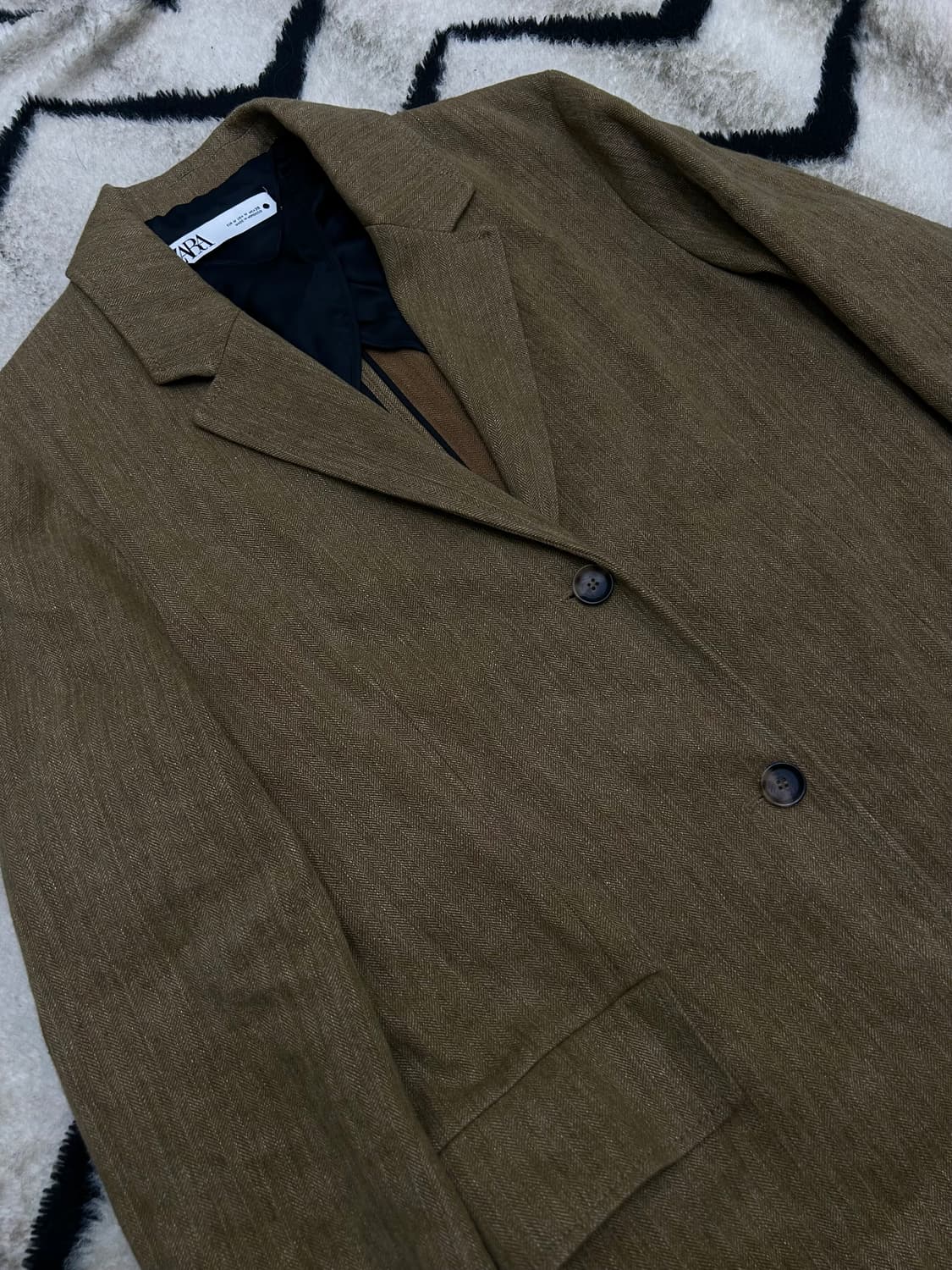 [한국L]ZARA 린넨 롱코트/옅은브라운 상품이미지1