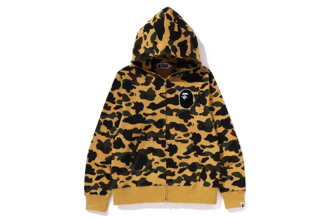Bape 1st camo full zip hoodie yellow 상품이미지1