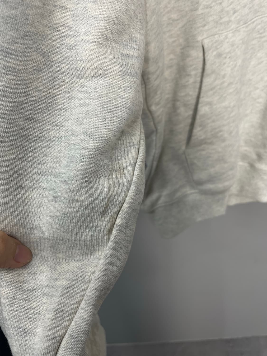 아메스 월드와이드 베이직 로고 오트밀 후드집업 H996 상품이미지6