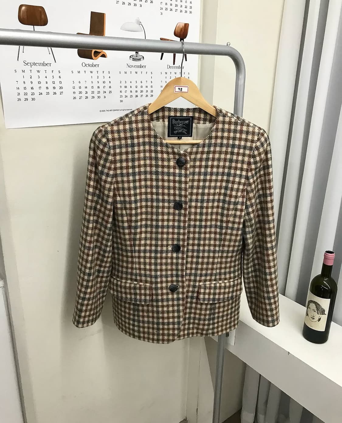 버버리 체크 라운드 울 트위드 자켓 상품이미지1