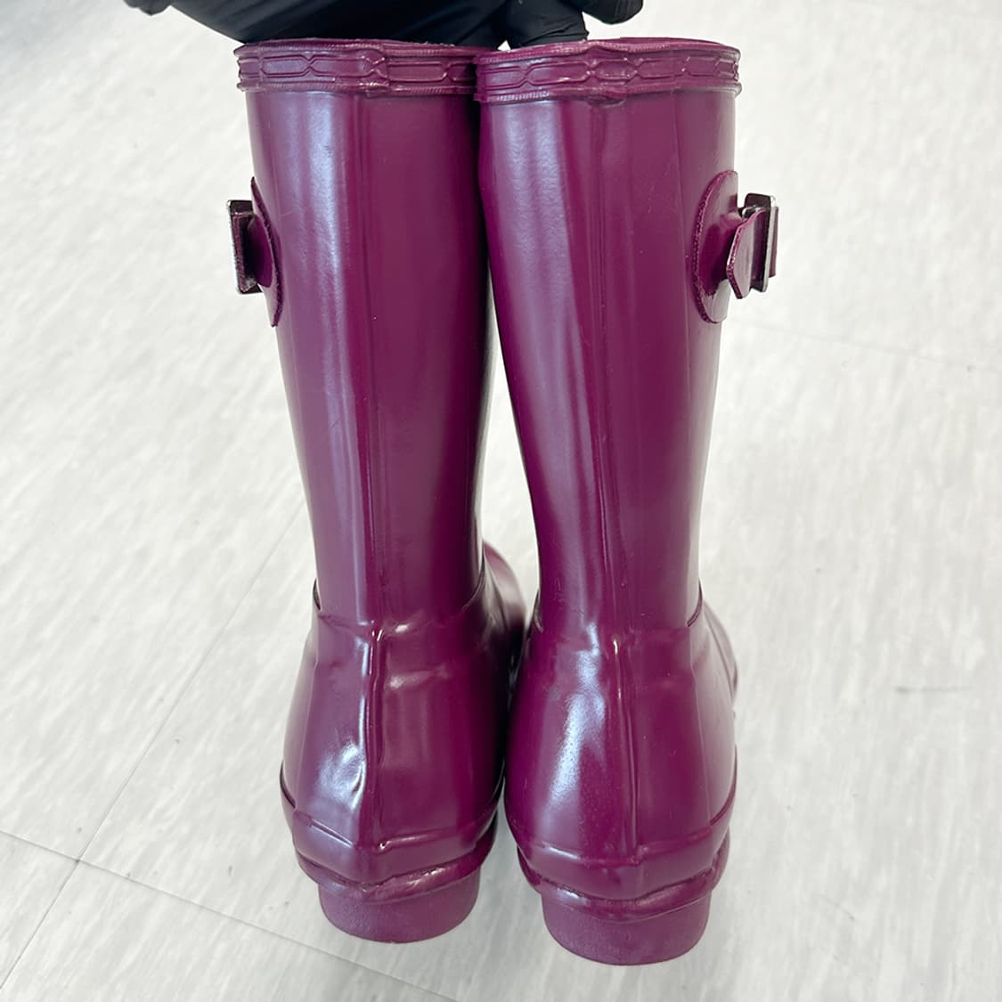 헌터 글로스 쇼트 레인부츠 장화 여름 장마 롱 바이올렛 여성 240mm 상품이미지5