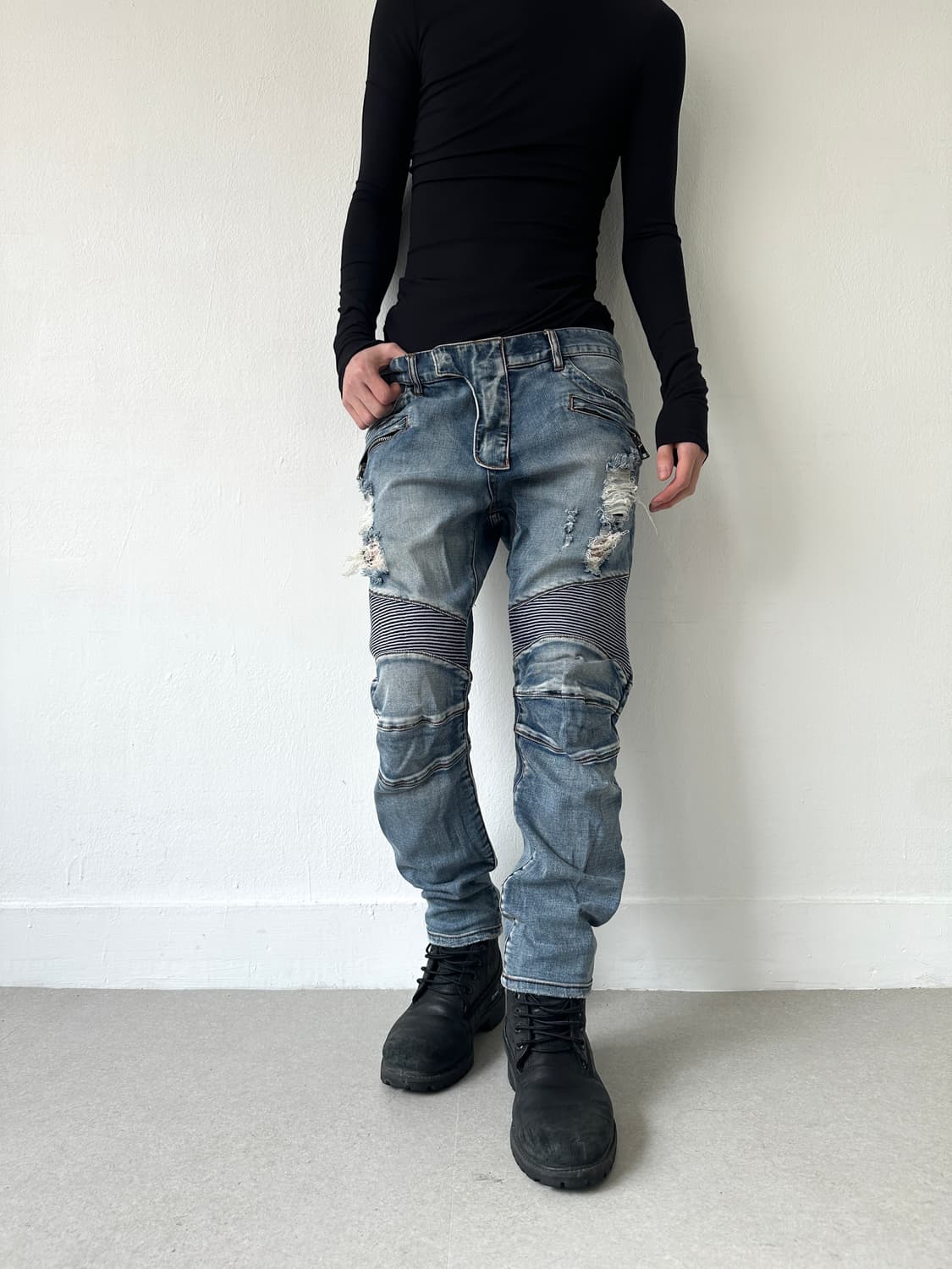 발망 디스트로이드 바이커 새깅진 상품이미지1