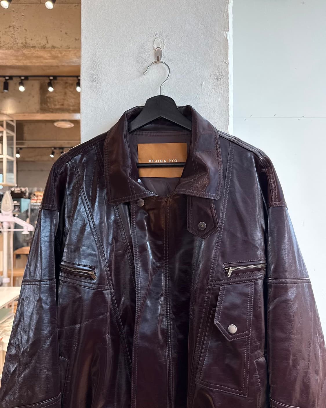 레지나 표 버건디 레이온 자켓  상품이미지3