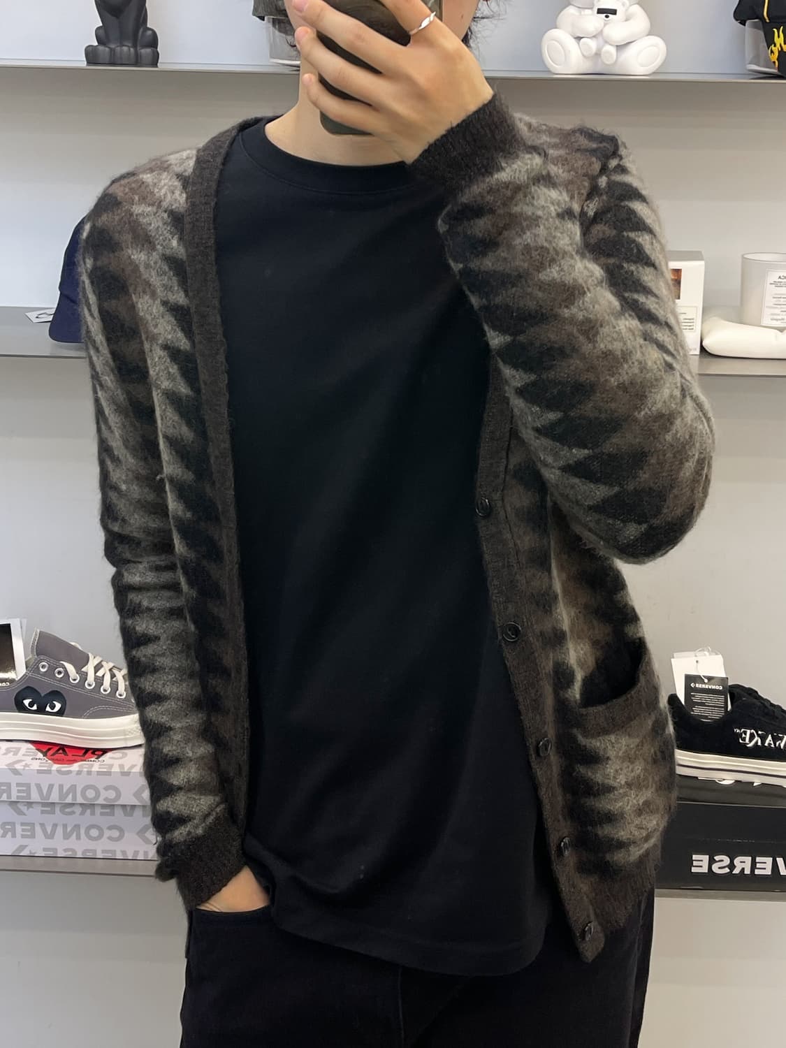 와코마리아 12aw 다이아몬드 모헤어 가디건 상품이미지2