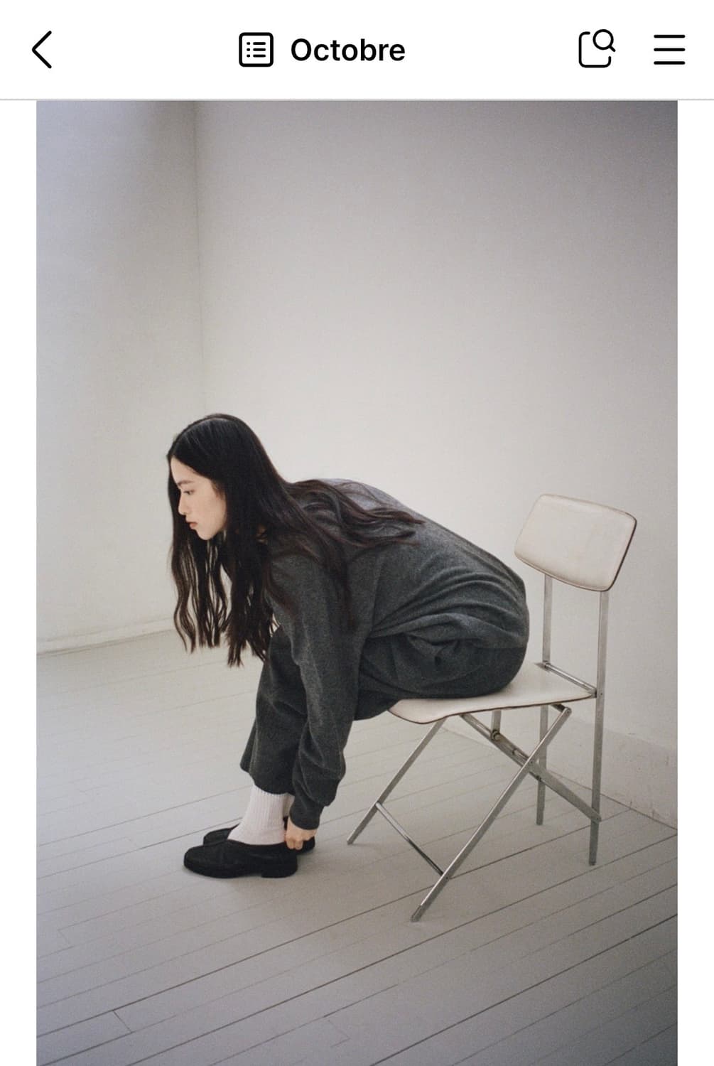 악토브헤(octobre) flannel pants - 차콜 상품이미지3