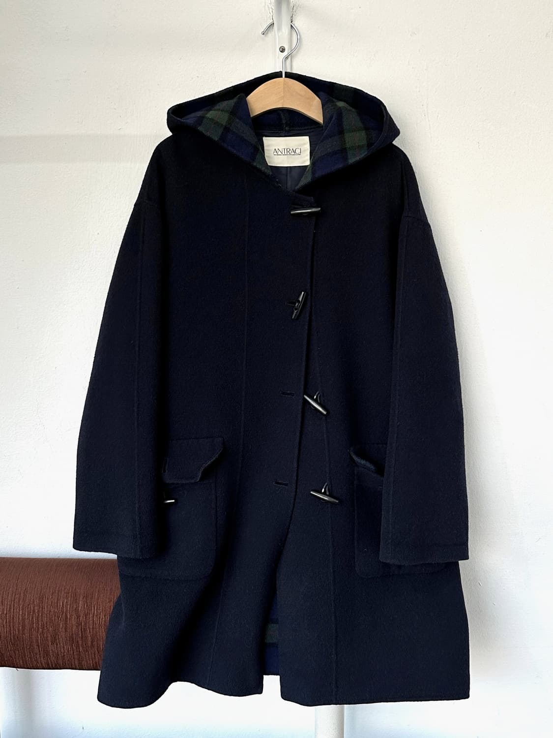 Mild felted wool hooded duffle coat 상품이미지5