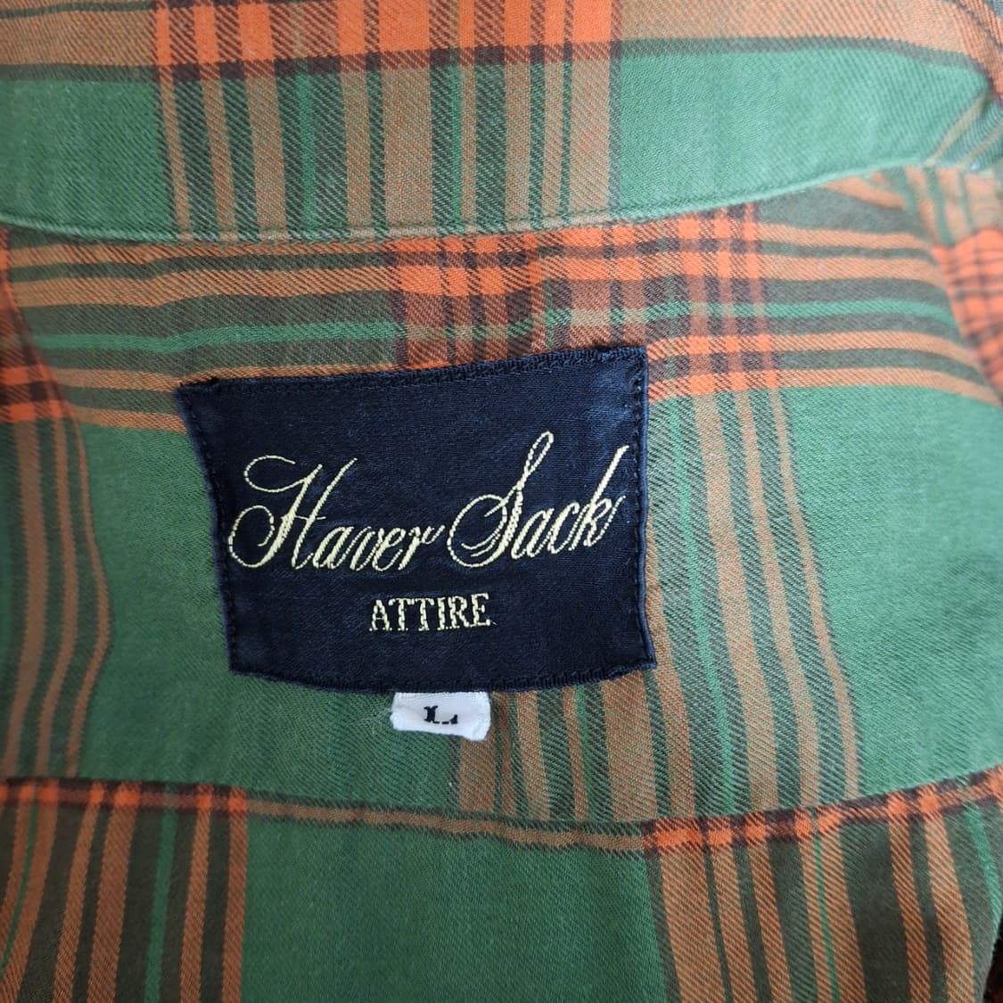 [L] 하버색 멀티 체크 오픈카라 셔츠 그린 카멜사장님 착용 상품이미지3