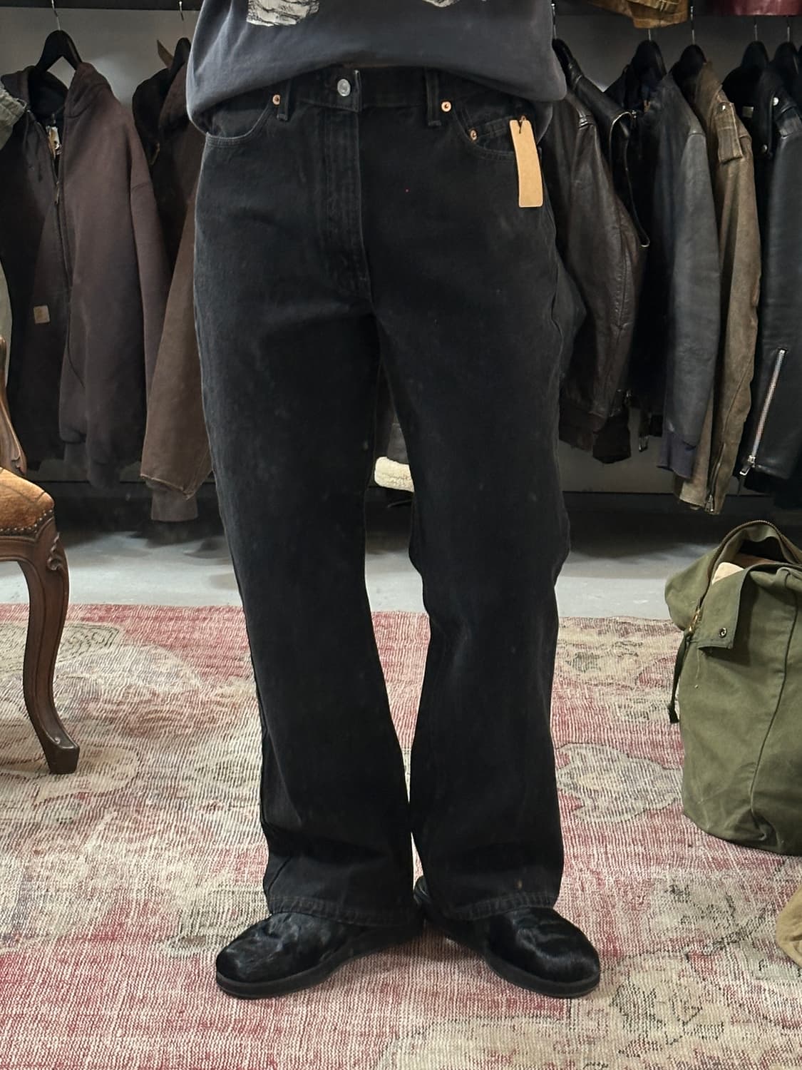 90's USA Made 리바이스 517 블랙 부츠컷 플레어진 상품이미지10