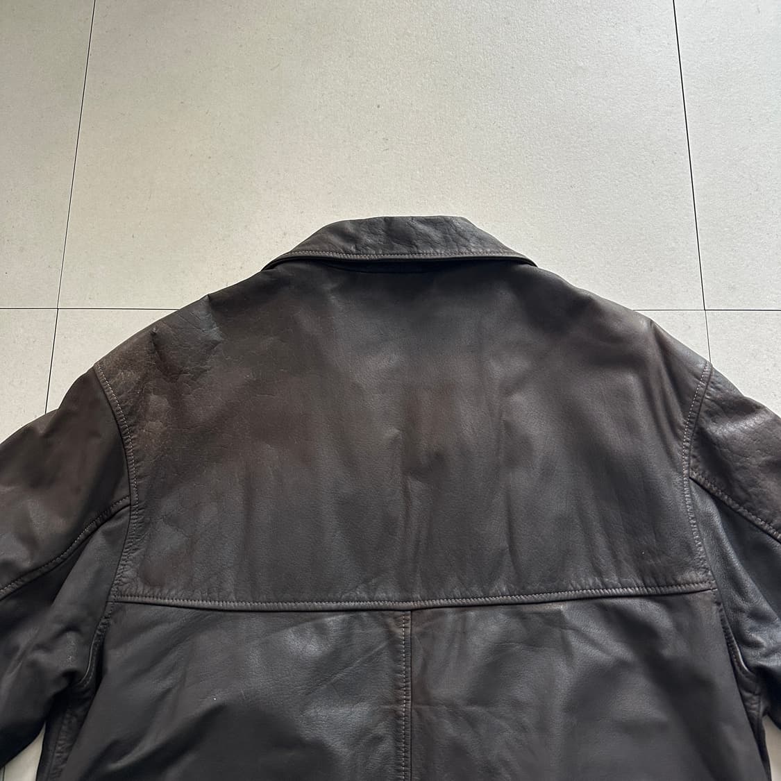90s 프랑스생산 플뢰르드뽀 버팔로 가죽 스포츠 자켓 M 상품이미지8