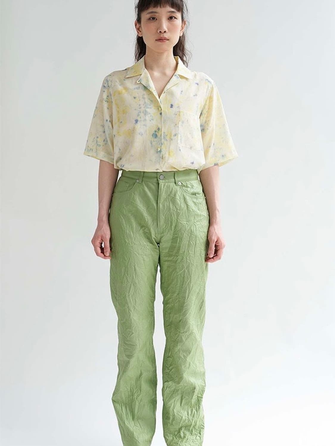 티크 FAUX LEATHER WRINKLE JEANS 상품이미지2