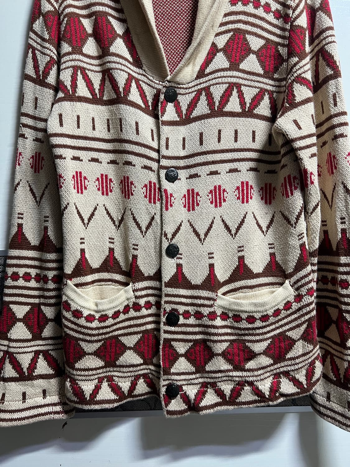 인디언 모터사이클 숄카라 패턴 가디건 상품이미지3