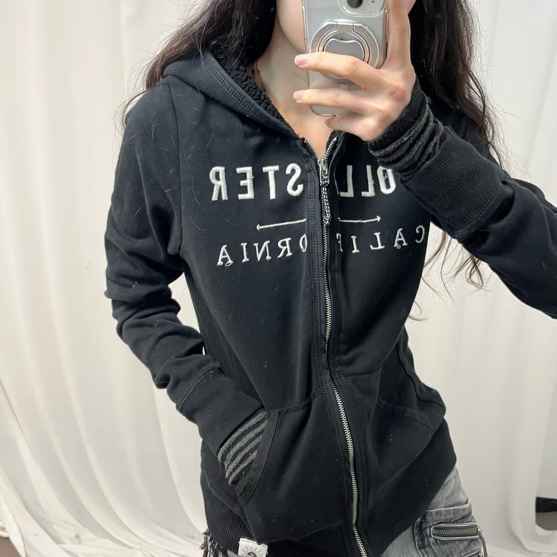 Hollister black fleece Hoodie Zip-up 상품이미지3