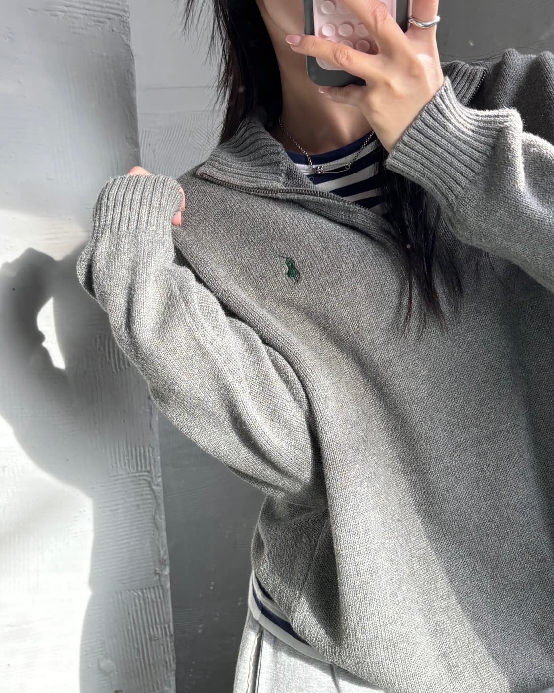 Polo 폴로 랄프로렌 코튼 그레이컬러 하프집업  상품이미지2